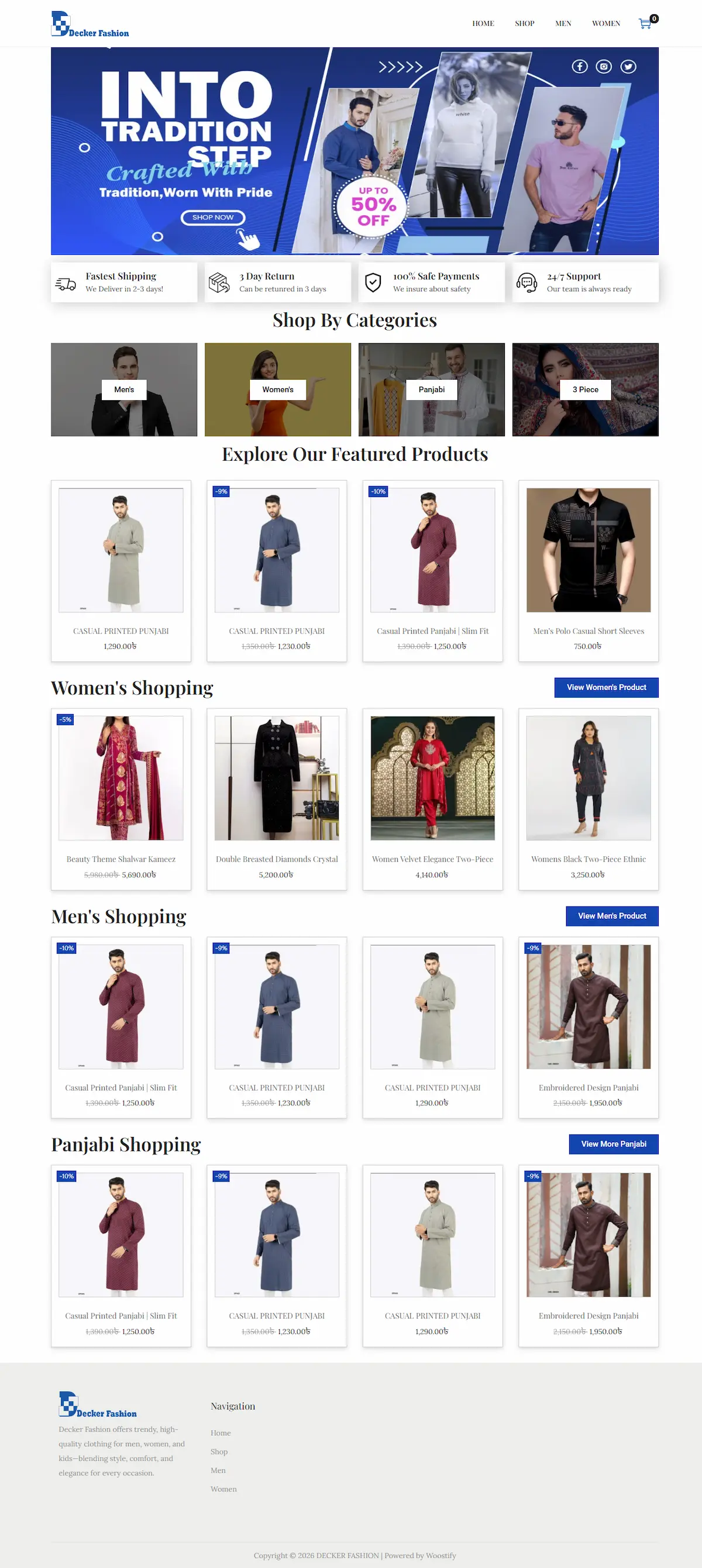 Decker Fashion ecommerce website image